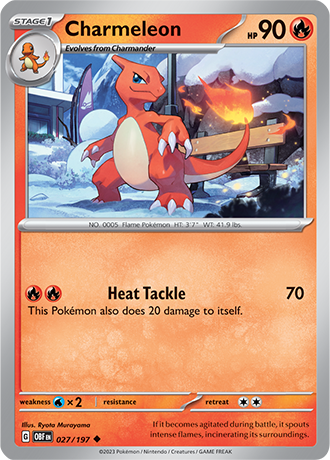 Charmeleon - 027/197 UC - Scarlet & Violet Obsidian Flames - Pokemon TCG