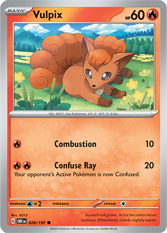 Vulpix - 028/197 C - Scarlet & Violet Obsidian Flames - Pokemon TCG