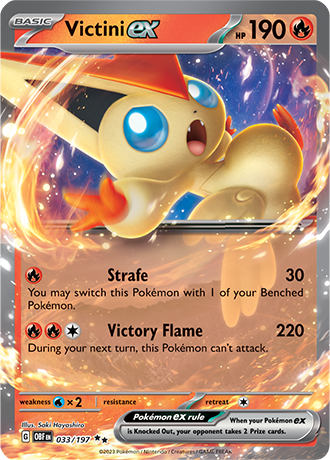 Victini EX - 033/197 DR - Scarlet & Violet Obsidian Flames - Pokemon TCG (Holo)