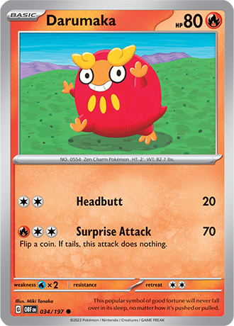 Darumaka - 034/197 C - Scarlet & Violet Obsidian Flames - Pokemon TCG