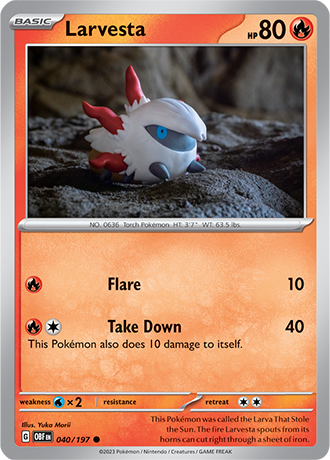 Larvesta - 040/197 C - Scarlet & Violet Obsidian Flames - Pokemon TCG