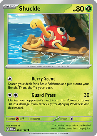 Shuckle - 005/197 C - Scarlet & Violet Obsidian Flames - Pokemon TCG