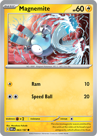 Magnemite - 063/197 C - Scarlet & Violet Obsidian Flames - Pokemon TCG