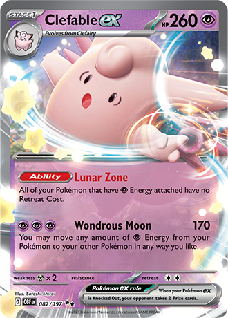 Clefable EX - 082/197 DR - Scarlet & Violet Obsidian Flames - Pokemon TCG (Holo)