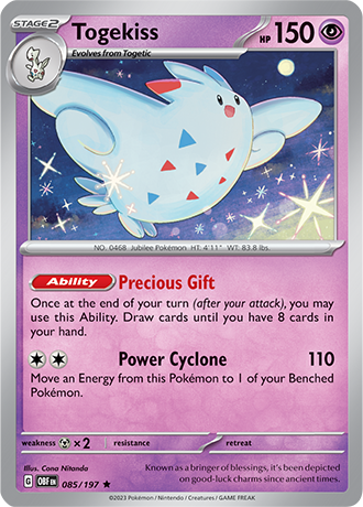 Togekiss - 085/197 R - Scarlet & Violet Obsidian Flames - Pokemon TCG (Holo)