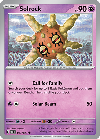 Solrock - 093/197 UC - Scarlet & Violet Obsidian Flames - Pokemon TCG