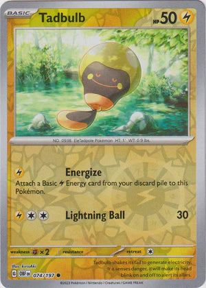 Tadbulb - 074/197 C - Scarlet & Violet Obsidian Flames - Pokemon TCG (Reverse Holo)