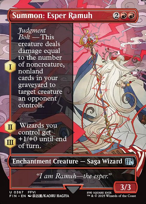Summon: Esper Ramuh - Final Fantasy FIN - NM - 0367 U (Borderless Foil)