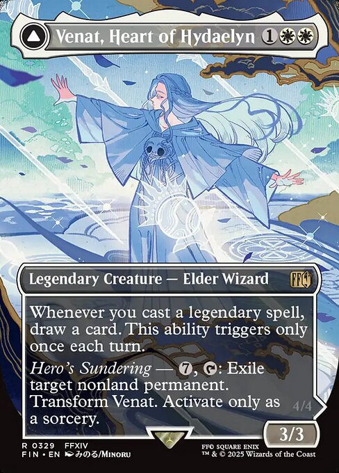 Venat, Heart of Hydaelyn // Hydaelyn, the Mothercrystal - Final Fantasy FIN - NM - 0329 R (Borderless Foil)
