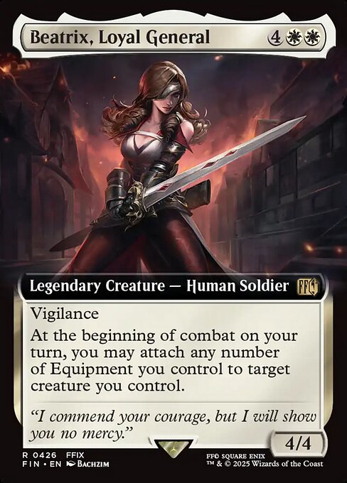 Beatrix, Loyal General - Final Fantasy FIN - NM - 0426 R (Extended Foil)