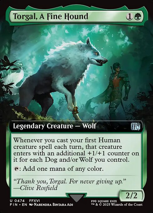 Torgal, A Fine Hound - Final Fantasy FIN - NM - 0474 U (Extended Foil)