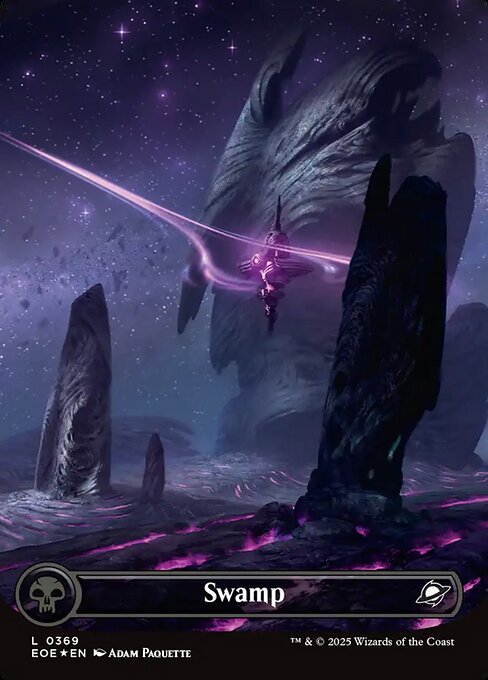 Swamp - Edge of Eternities EOE - NM - 0369 C (Borderless Foil)