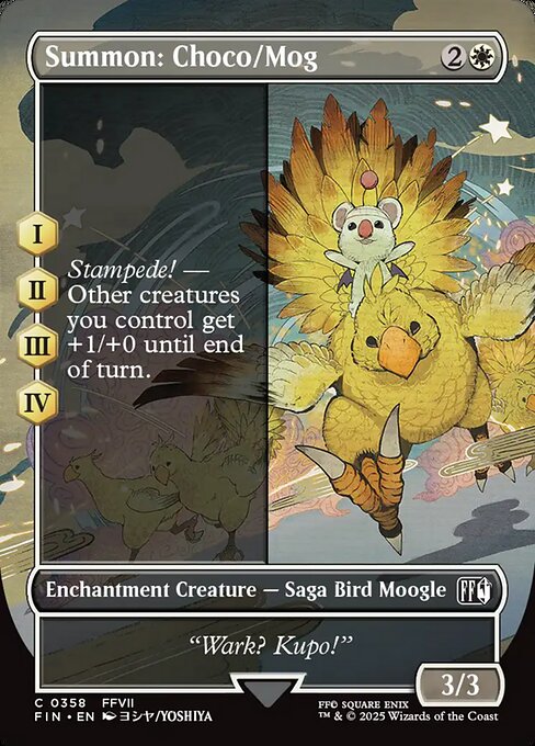 Summon: Choco/Mog - Final Fantasy FIN - NM - 0358 C (Borderless Foil)