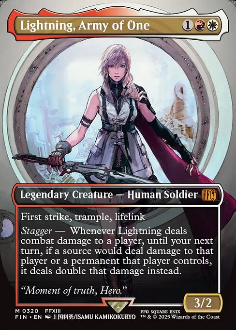 Lightning, Army of One - Final Fantasy FIN - NM - 0320 M (Borderless Foil)