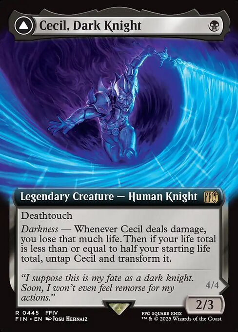 Cecil, Dark Knight // Cecil, Redeemed Paladin - Final Fantasy FIN - NM - 0445 R (Extended Foil)