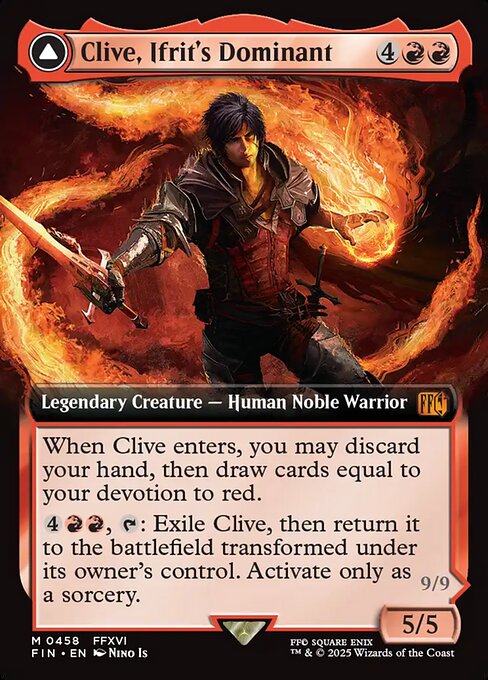 Clive, Ifrit's Dominant // Ifrit, Warden of Inferno - Final Fantasy FIN - NM - 0458 M (Extended Foil)
