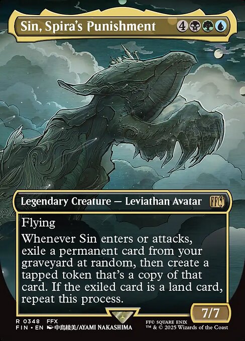 Sin, Spira's Punishment - Final Fantasy FIN - NM - 0348 R (Borderless Foil)