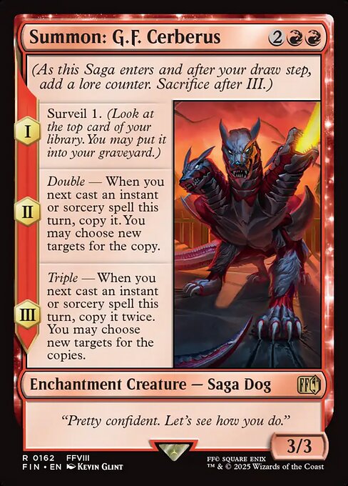 Summon: G.F. Cerberus - Final Fantasy FIN - NM - 0162 R (Foil)