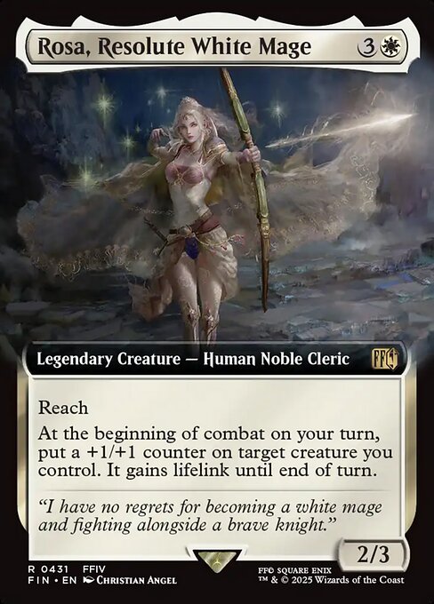Rosa, Resolute White Mage - Final Fantasy FIN - NM - 0431 R (Extended Foil)