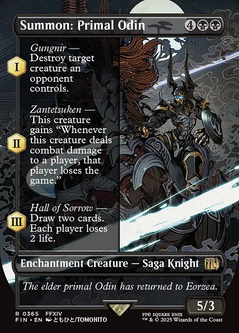 Summon: Primal Odin - Final Fantasy FIN - NM - 0365 R (Borderless Foil)