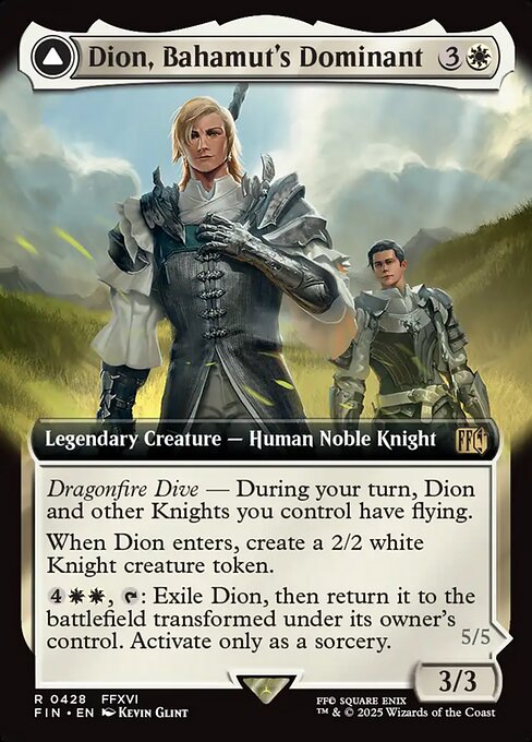 Dion, Bahamut's Dominant // Bahamut, Warden of Light - Final Fantasy FIN - NM - 0428 R (Extended Foil)