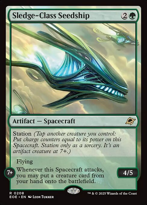 Sledge-Class Seedship - Edge of Eternities EOE - NM - 0208 R (Full Art Foil)