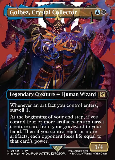 Golbez, Crystal Collector - Final Fantasy FIN - NM - 0540 R (Borderless Surge Foil)