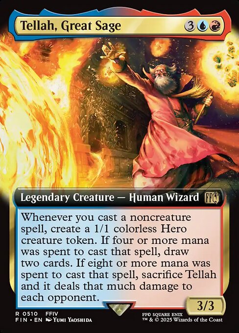 Tellah, Great Sage - Final Fantasy FIN - NM - 0510 R (Extended Foil)