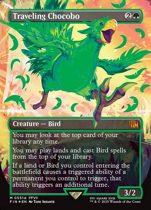 Traveling Chocobo - Final Fantasy FIN - NM - 551d M (Borderless Foil)