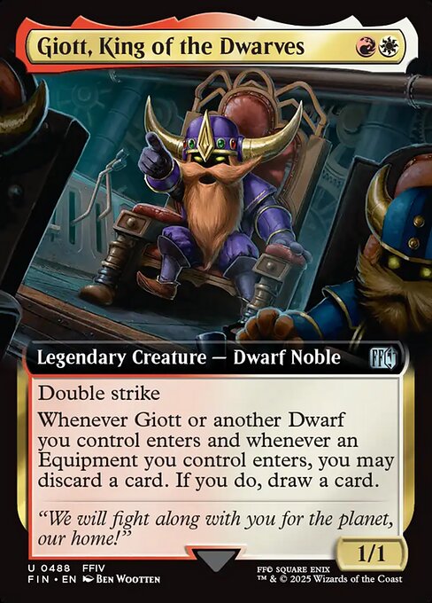 Giott, King of the Dwarves - Final Fantasy FIN - NM - 0488 U (Extended Foil)