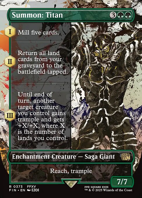 Summon: Titan - Final Fantasy FIN - NM - 0373 R (Borderless Foil)