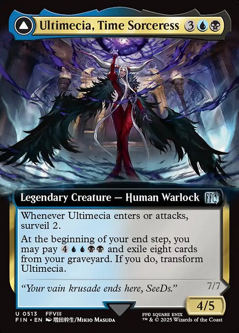 Ultimecia, Time Sorceress // Ultimecia, Omnipotent - Final Fantasy FIN - NM - 0513 U (Extended Foil)