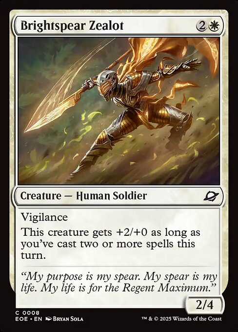 Brightspear Zealot - Edge of Eternities EOE - NM - 0008 C (Foil)