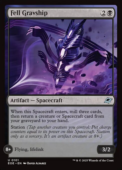 Fell Gravship - Edge of Eternities EOE - NM - 0101 U (Full Art Foil)