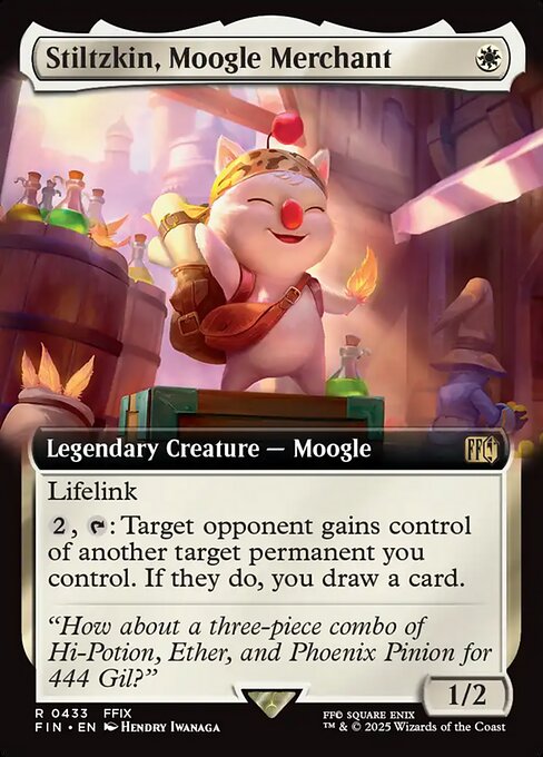 Stiltzkin, Moogle Merchant - Final Fantasy FIN - NM - 0433 R (Extended Foil)