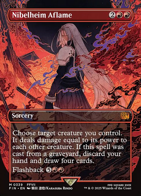 Nibelheim Aflame - Final Fantasy FIN - NM - 0339 M (Borderless Foil)