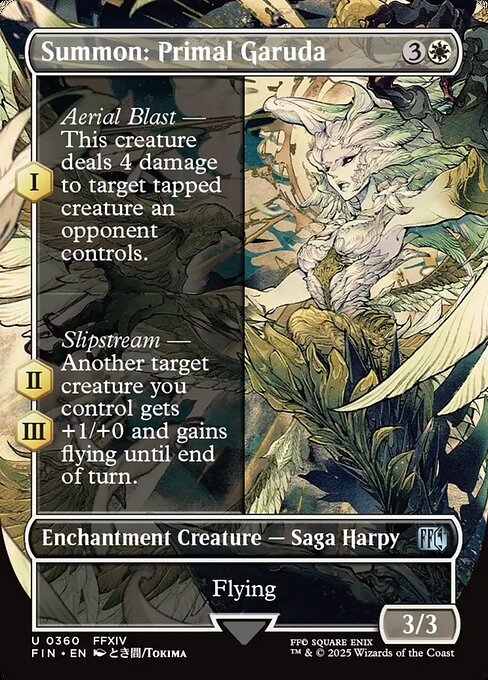 Summon: Primal Garuda - Final Fantasy FIN - NM - 0360 U (Borderless Foil)