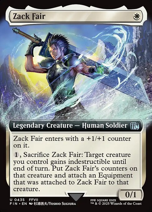 Zack Fair - Final Fantasy FIN - NM - 0435 U (Extended Foil)