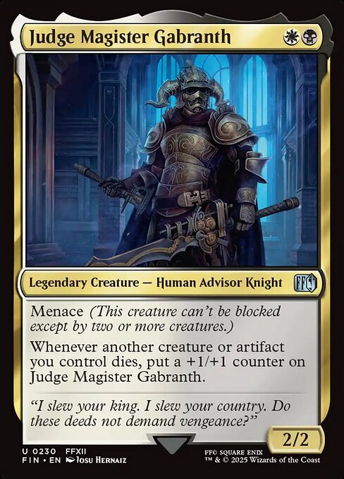 Judge Magister Gabranth - Final Fantasy FIN - NM - 0230 U