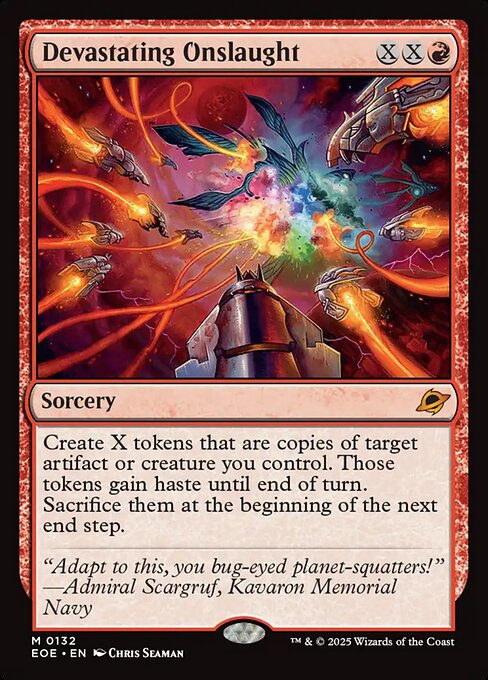 Devastating Onslaught - Edge of Eternities EOE - NM - 0132 M (Foil)