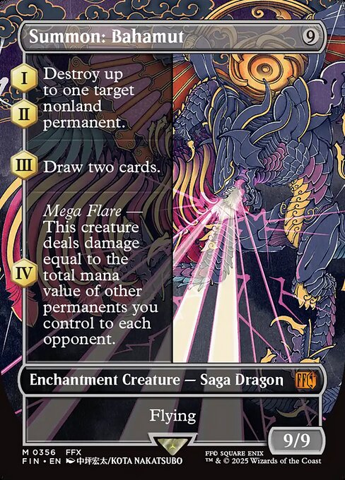 Summon: Bahamut - Final Fantasy FIN - NM - 0356 M (Borderless Foil)