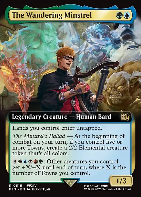 The Wandering Minstrel - Final Fantasy FIN - NM - 0515 R (Extended Foil)