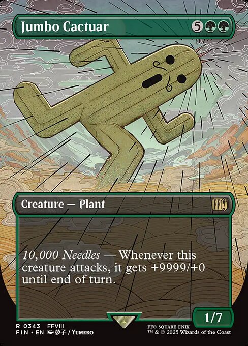 Jumbo Cactuar - Final Fantasy FIN - NM - 0343 R (Borderless Foil)