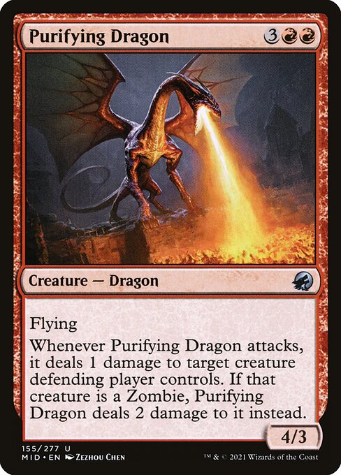 Purifying Dragon - Innistrad: Midnight Hunt MID - NM - 155 U