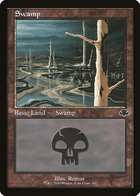 Swamp - Dominaria Remastered DMR - NM - 407 (Retro Frame)