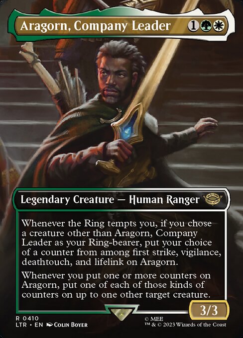 Aragorn, Company Leader - The Lord of the Rings: Tales of Middle-earth LTR - NM - 0410 R (Borderless)