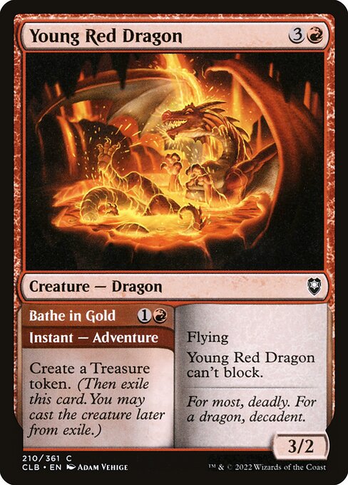 Young Red Dragon // Bathe in Gold - Battle for Baldur's Gate CLB - NM - 210 C