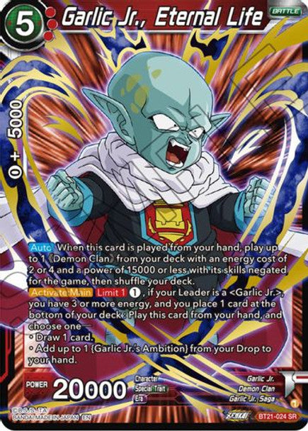 Garlic Jr., Eternal Life - BT21-024 SR - Z04 Wild Resurgence (Foil)