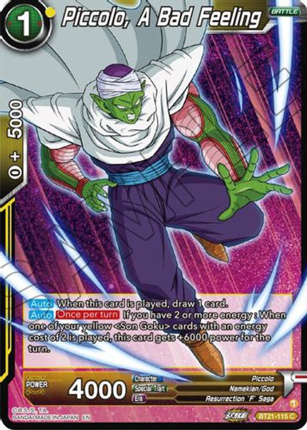 Piccolo, A Bad Feeling - BT21-115 C - Z04 Wild Resurgence