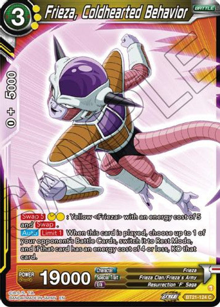 Frieza, Coldhearted Behaviour - BT21-124 C - Z04 Wild Resurgence